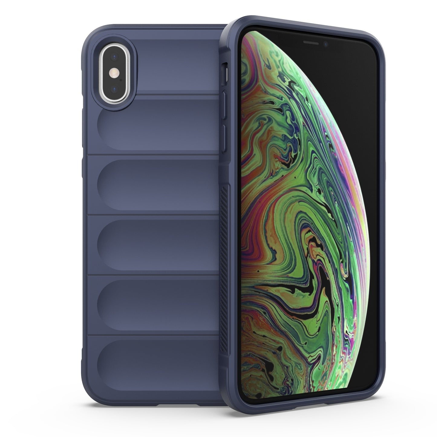 Apple iPhone XS Max Magic Shield TPU + Flannel Protective Phone Case Cover, Shockproof Scratch Resistant