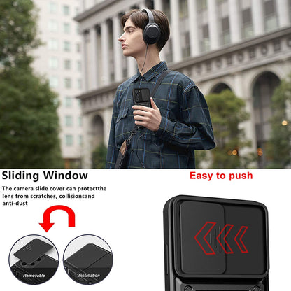 Motorola Edge S30 Sliding Camera Cover Magnetic Ring Stand Shockproof TPU + PC Protective Phone Case