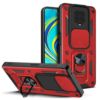Xiaomi Redmi Note 9 Pro Sliding Camera Cover Magnetic Ring Stand Shockproof TPU + PC Protective Phone Case