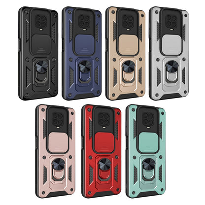 Xiaomi Redmi Note 9 Pro Sliding Camera Cover Magnetic Ring Stand Shockproof TPU + PC Protective Phone Case