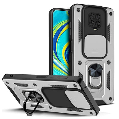 Xiaomi Redmi Note 9 Pro Sliding Camera Cover Magnetic Ring Stand Shockproof TPU + PC Protective Phone Case