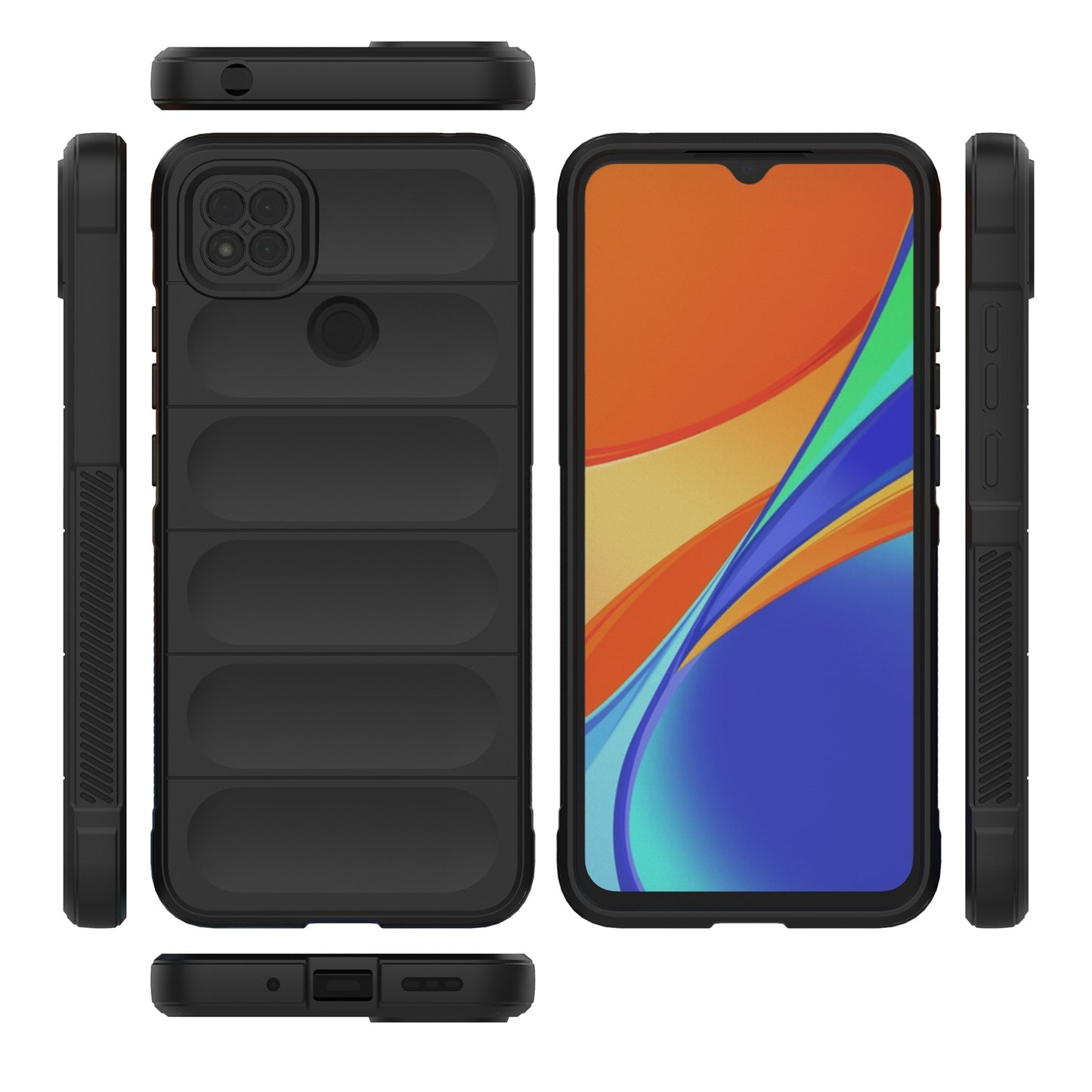 Xiaomi Redmi 9C Shock Absorbent Magic Shield TPU + Flannel Phone Case, Featuring Ridged Drop Protection, Bright Colours & Easy Access
