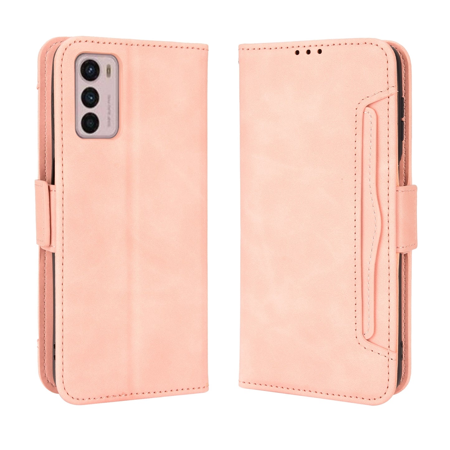 Motorola Moto G42 Skin Feel PU Leather Wallet Phone Case with Card Slots, Cash Pocket, Magnetic Closure, Built-In Stand, Full Protection TPU Cover