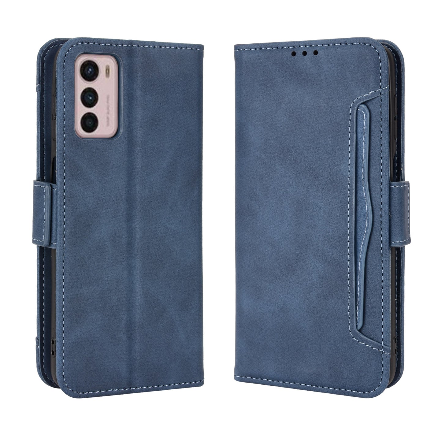 Motorola Moto G42 Skin Feel PU Leather Wallet Phone Case with Card Slots, Cash Pocket, Magnetic Closure, Built-In Stand, Full Protection TPU Cover