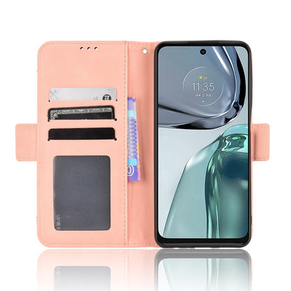 Motorola Moto G62 5G Skin Feel PU Leather Wallet Phone Case with Card Slots, Cash Pocket, Magnetic Closure, Built-In Stand, Full Protection TPU Cover