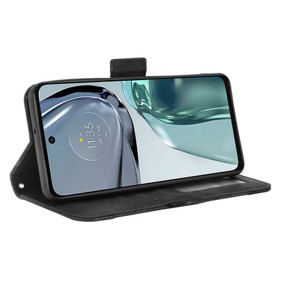 Motorola Moto G62 5G Skin Feel PU Leather Wallet Phone Case with Card Slots, Cash Pocket, Magnetic Closure, Built-In Stand, Full Protection TPU Cover