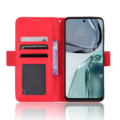 Motorola Moto G62 5G Skin Feel PU Leather Wallet Phone Case with Card Slots, Cash Pocket, Magnetic Closure, Built-In Stand, Full Protection TPU Cover