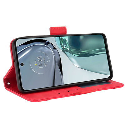 Motorola Moto G62 5G Skin Feel PU Leather Wallet Phone Case with Card Slots, Cash Pocket, Magnetic Closure, Built-In Stand, Full Protection TPU Cover