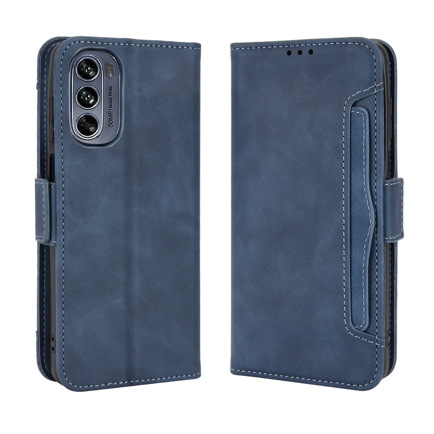 Motorola Moto G62 5G Skin Feel PU Leather Wallet Phone Case with Card Slots, Cash Pocket, Magnetic Closure, Built-In Stand, Full Protection TPU Cover