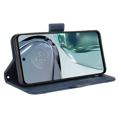 Motorola Moto G62 5G Skin Feel PU Leather Wallet Phone Case with Card Slots, Cash Pocket, Magnetic Closure, Built-In Stand, Full Protection TPU Cover