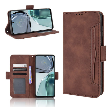 Motorola Moto G62 5G Skin Feel PU Leather Wallet Phone Case with Card Slots, Cash Pocket, Magnetic Closure, Built-In Stand, Full Protection TPU Cover