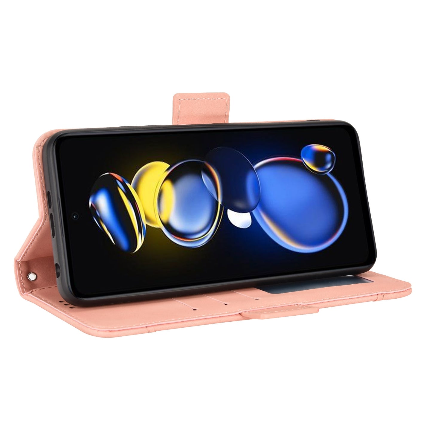 Xiaomi Redmi Note 11T Pro 5G Skin Feel PU Leather Wallet Phone Case with Card Slots, Cash Pocket, Magnetic Closure, Built-In Stand, Full Protection TPU Cover