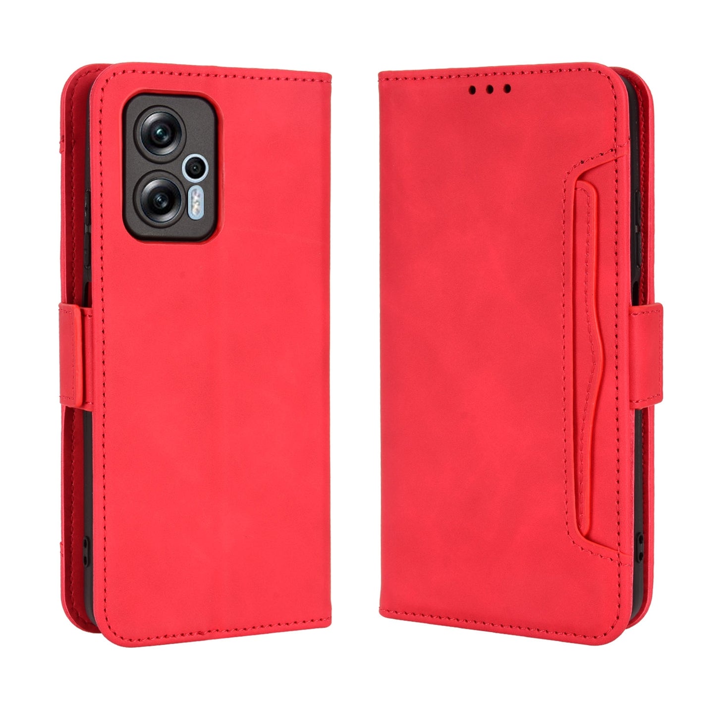 Xiaomi Redmi Note 11T Pro 5G Skin Feel PU Leather Wallet Phone Case with Card Slots, Cash Pocket, Magnetic Closure, Built-In Stand, Full Protection TPU Cover
