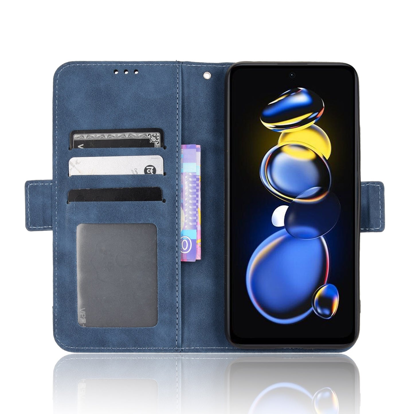 Xiaomi Redmi Note 11T Pro 5G Skin Feel PU Leather Wallet Phone Case with Card Slots, Cash Pocket, Magnetic Closure, Built-In Stand, Full Protection TPU Cover