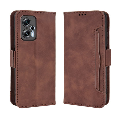 Xiaomi Redmi Note 11T Pro 5G Skin Feel PU Leather Wallet Phone Case with Card Slots, Cash Pocket, Magnetic Closure, Built-In Stand, Full Protection TPU Cover