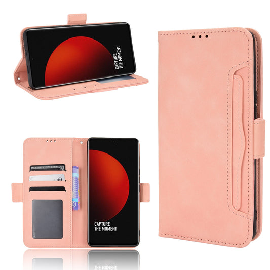 Xiaomi 12S Ultra Skin Feel PU Leather Wallet Phone Case with Card Slots, Cash Pocket, Magnetic Closure, Built-In Stand, Full Protection TPU Cover