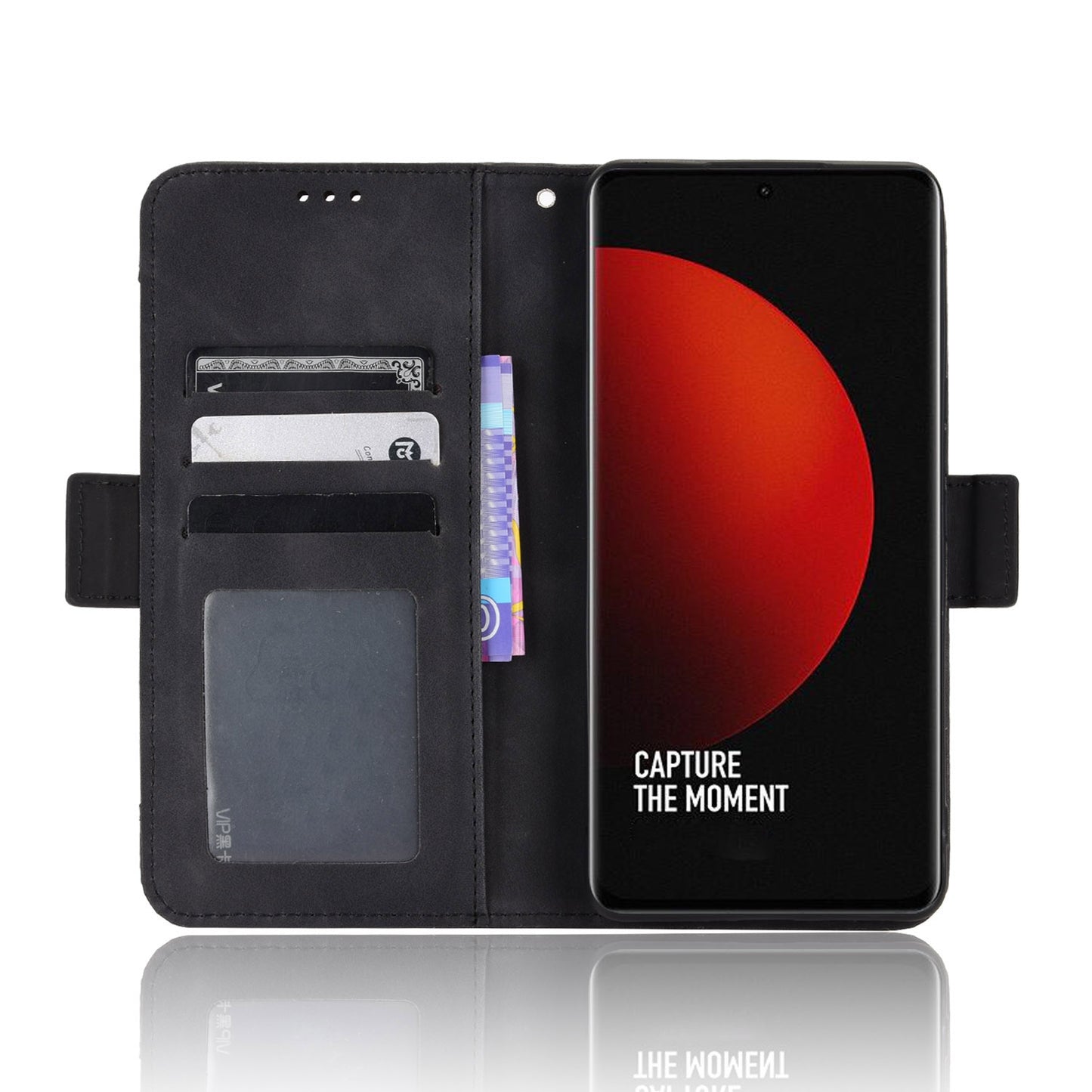 Xiaomi 12S Ultra Skin Feel PU Leather Wallet Phone Case with Card Slots, Cash Pocket, Magnetic Closure, Built-In Stand, Full Protection TPU Cover