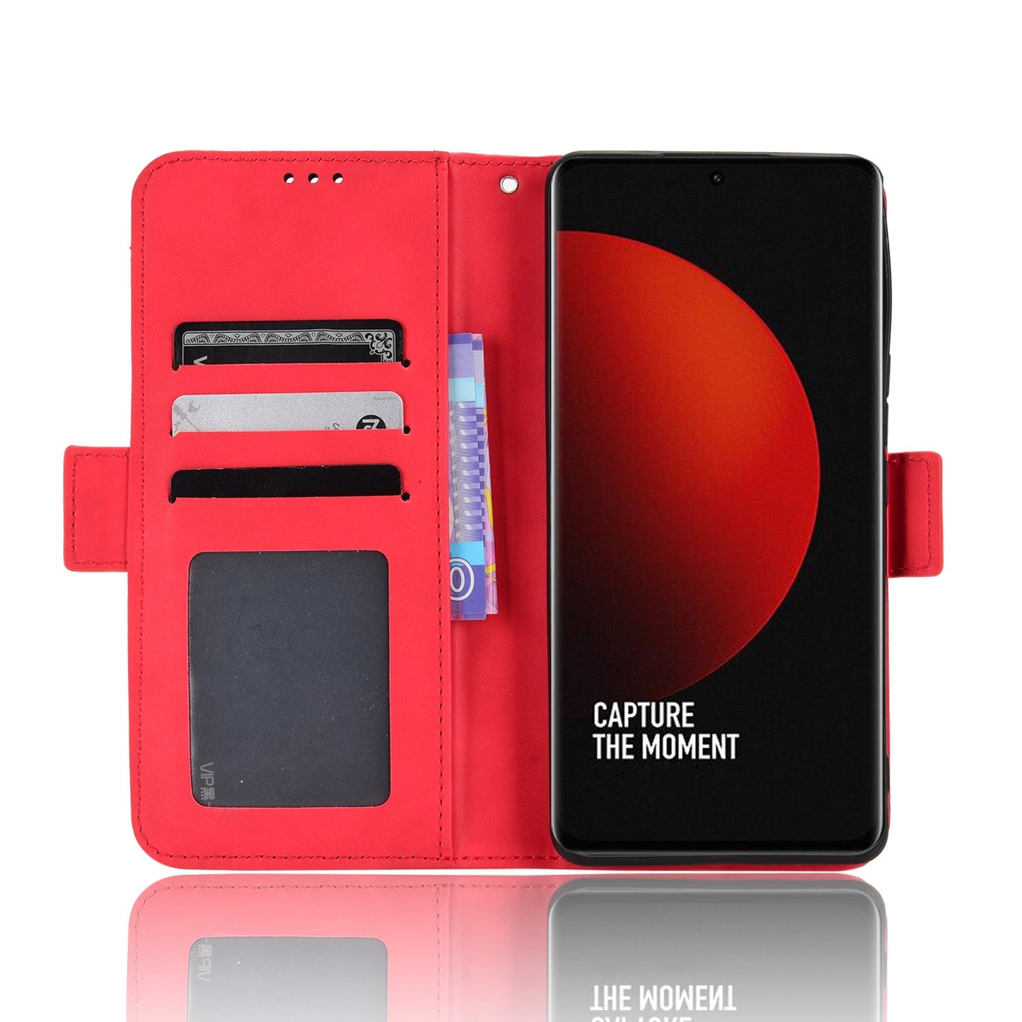 Xiaomi 12S Ultra Skin Feel PU Leather Wallet Phone Case with Card Slots, Cash Pocket, Magnetic Closure, Built-In Stand, Full Protection TPU Cover