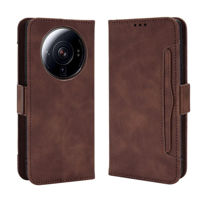 Xiaomi 12S Ultra Skin Feel PU Leather Wallet Phone Case with Card Slots, Cash Pocket, Magnetic Closure, Built-In Stand, Full Protection TPU Cover