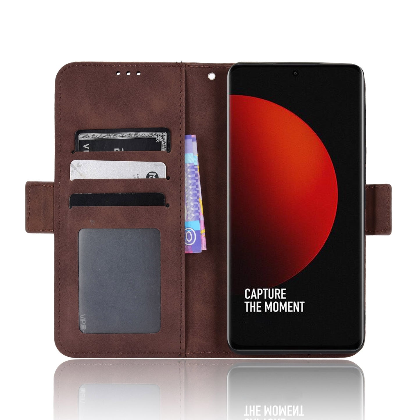 Xiaomi 12S Ultra Skin Feel PU Leather Wallet Phone Case with Card Slots, Cash Pocket, Magnetic Closure, Built-In Stand, Full Protection TPU Cover