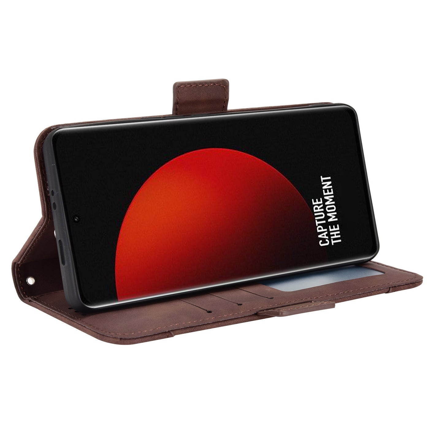 Xiaomi 12S Ultra Skin Feel PU Leather Wallet Phone Case with Card Slots, Cash Pocket, Magnetic Closure, Built-In Stand, Full Protection TPU Cover