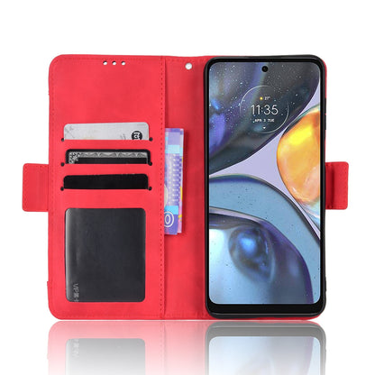 Motorola Moto G22 Skin Feel PU Leather Wallet Phone Case with Card Slots, Cash Pocket, Magnetic Closure, Built-In Stand, Full Protection TPU Cover