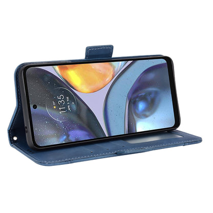 Motorola Moto G22 Skin Feel PU Leather Wallet Phone Case with Card Slots, Cash Pocket, Magnetic Closure, Built-In Stand, Full Protection TPU Cover