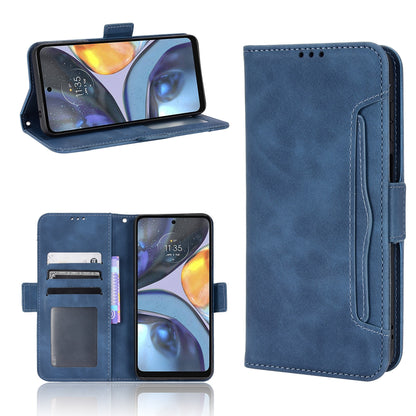 Motorola Moto G22 Skin Feel PU Leather Wallet Phone Case with Card Slots, Cash Pocket, Magnetic Closure, Built-In Stand, Full Protection TPU Cover