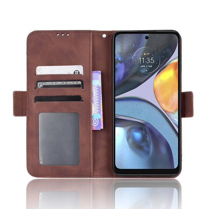 Motorola Moto E32s Skin Feel PU Leather Wallet Phone Case with Card Slots, Cash Pocket, Magnetic Closure, Built-In Stand, Full Protection TPU Cover