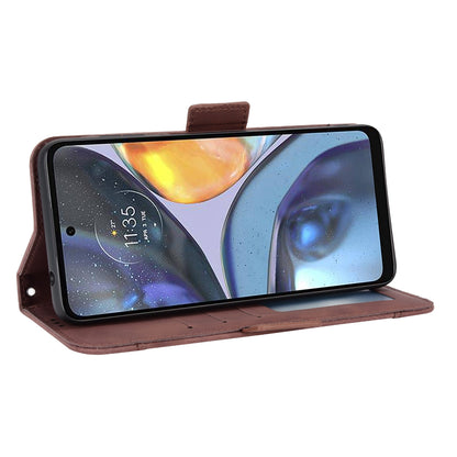 Motorola Moto G22 Skin Feel PU Leather Wallet Phone Case with Card Slots, Cash Pocket, Magnetic Closure, Built-In Stand, Full Protection TPU Cover