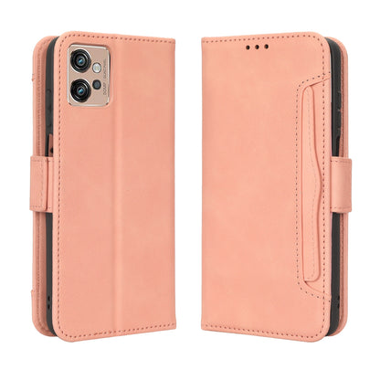 Motorola Moto G32 Skin Feel PU Leather Wallet Phone Case with Card Slots, Cash Pocket, Magnetic Closure, Built-In Stand, Full Protection TPU Cover