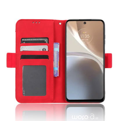 Motorola Moto G32 Skin Feel PU Leather Wallet Phone Case with Card Slots, Cash Pocket, Magnetic Closure, Built-In Stand, Full Protection TPU Cover