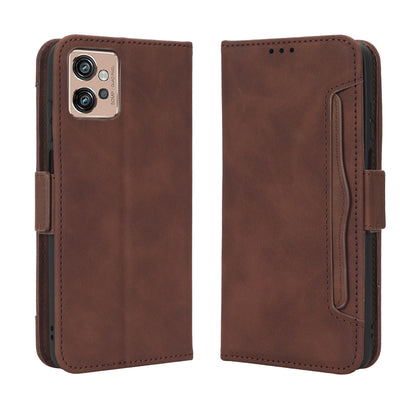Motorola Moto G32 Skin Feel PU Leather Wallet Phone Case with Card Slots, Cash Pocket, Magnetic Closure, Built-In Stand, Full Protection TPU Cover