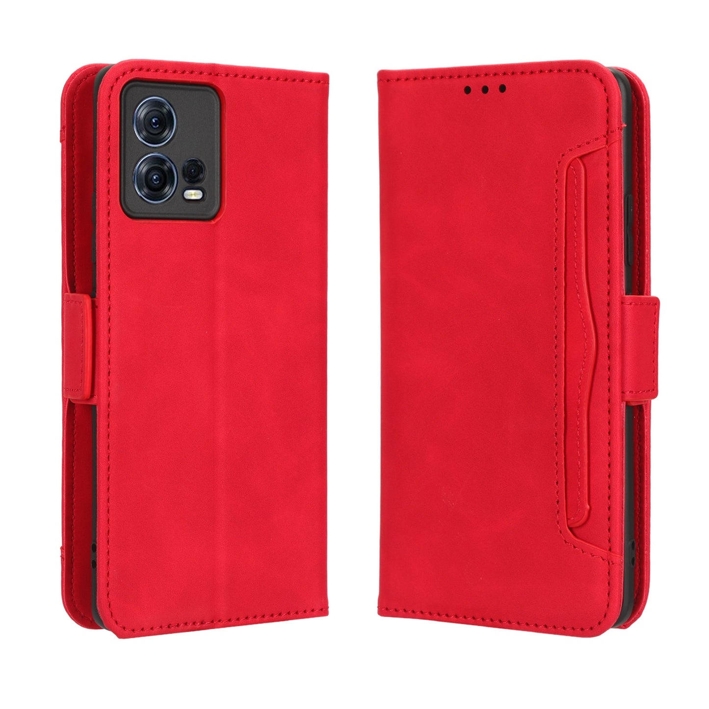 Motorola Moto S30 Pro 5G Skin Feel PU Leather Wallet Phone Case with Card Slots, Cash Pocket, Magnetic Closure, Built-In Stand, Full Protection TPU Cover