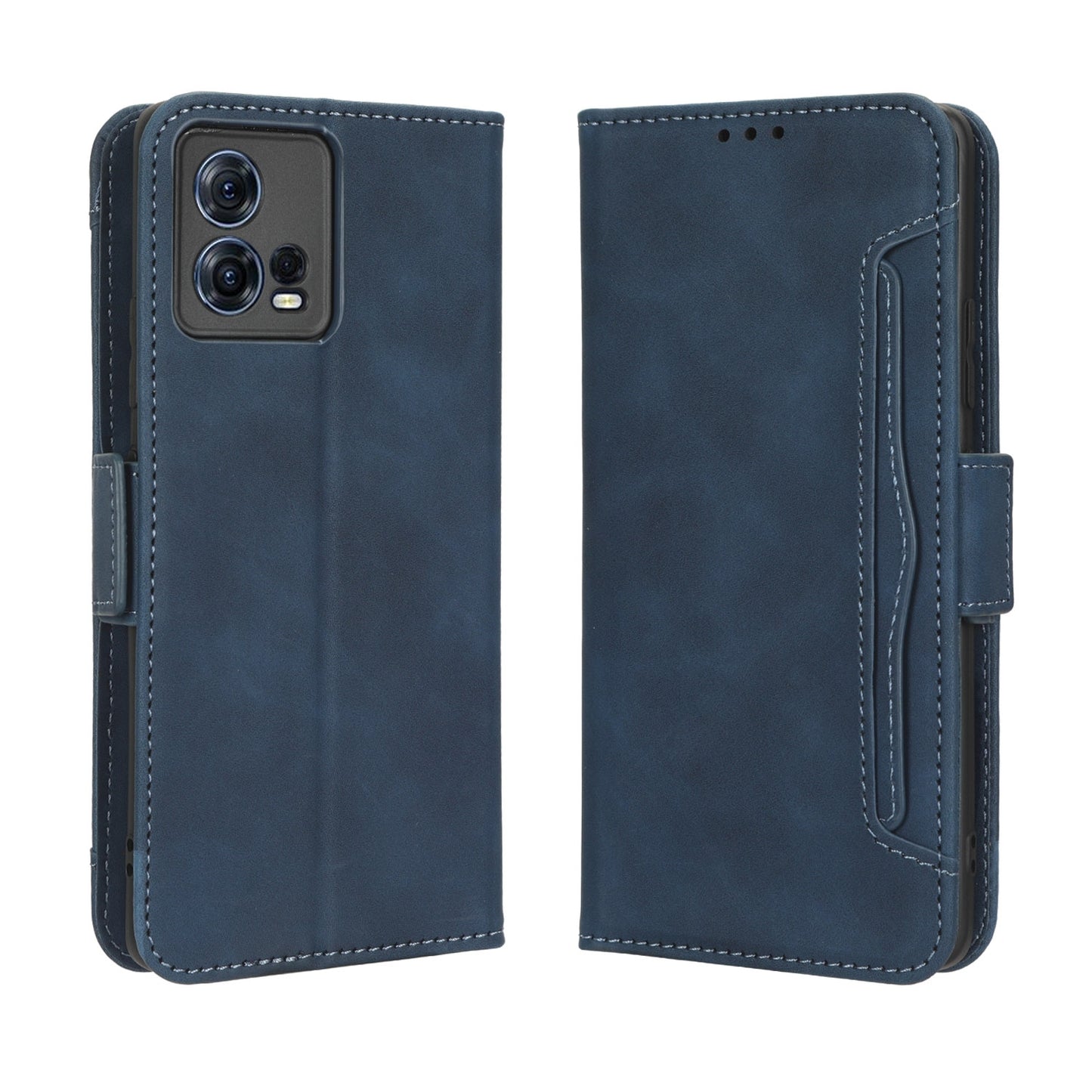 Motorola Moto S30 Pro 5G Skin Feel PU Leather Wallet Phone Case with Card Slots, Cash Pocket, Magnetic Closure, Built-In Stand, Full Protection TPU Cover
