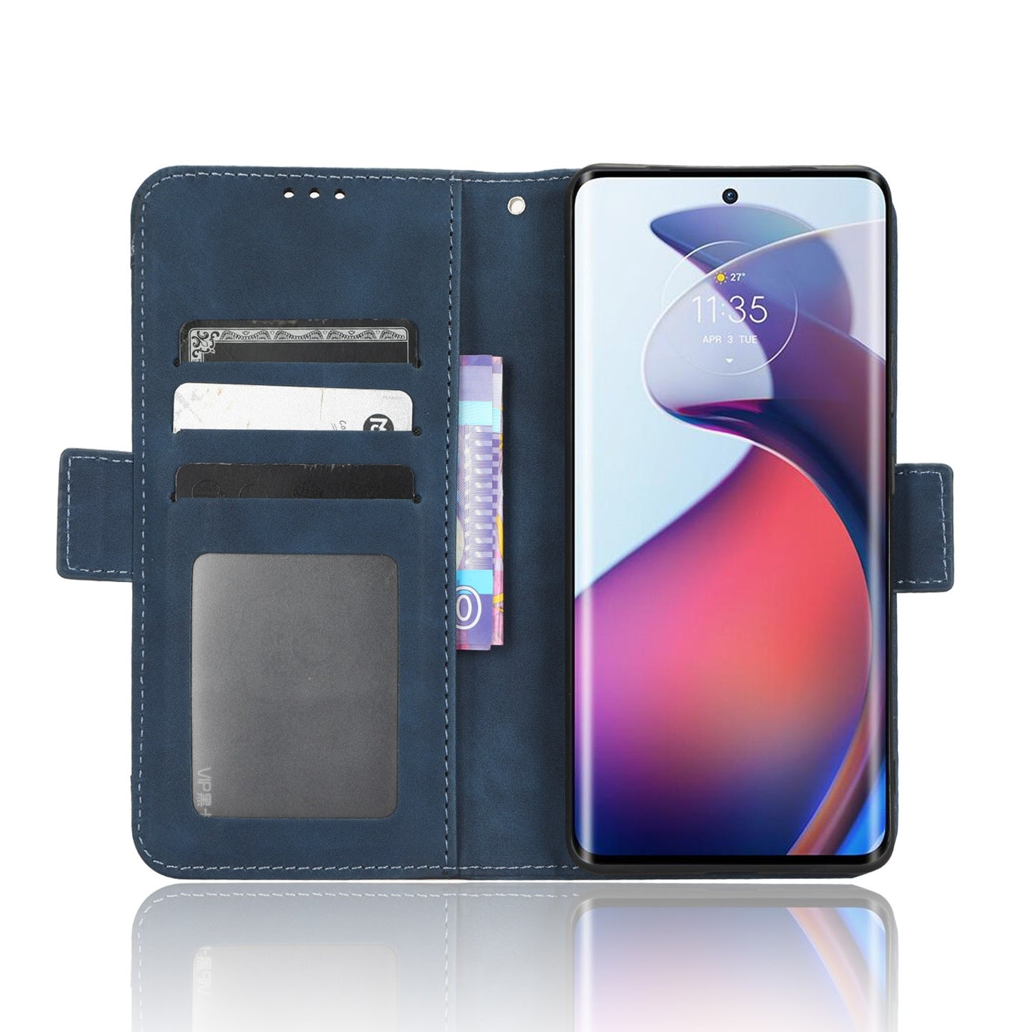 Motorola Moto S30 Pro 5G Skin Feel PU Leather Wallet Phone Case with Card Slots, Cash Pocket, Magnetic Closure, Built-In Stand, Full Protection TPU Cover