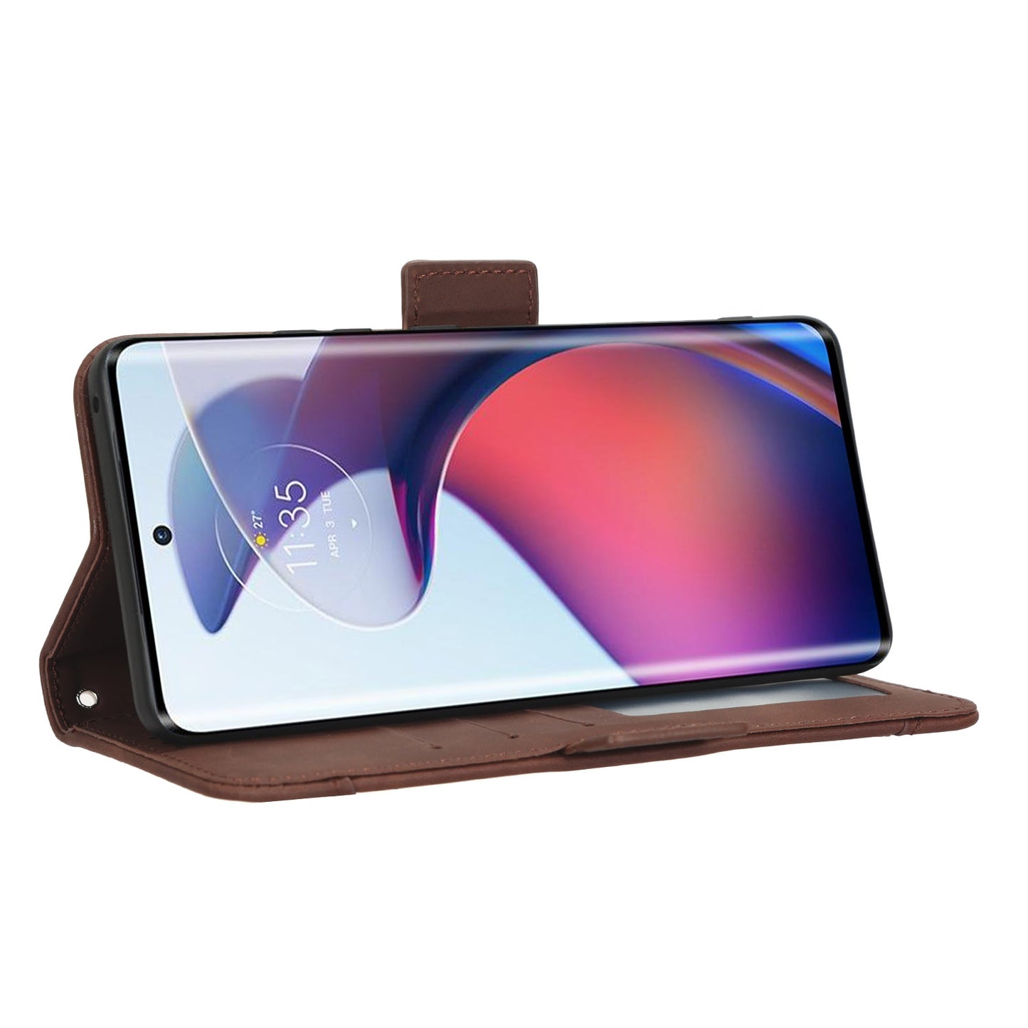 Motorola Moto S30 Pro 5G Skin Feel PU Leather Wallet Phone Case with Card Slots, Cash Pocket, Magnetic Closure, Built-In Stand, Full Protection TPU Cover