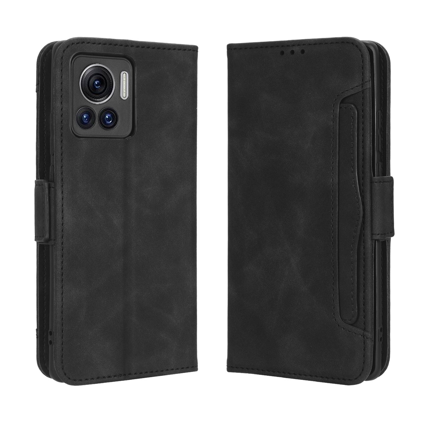 Motorola Moto X30 Pro 5G Skin Feel PU Leather Wallet Phone Case with Card Slots, Cash Pocket, Magnetic Closure, Built-In Stand, Full Protection TPU Cover