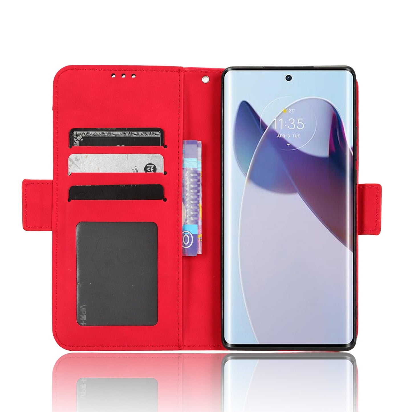 Motorola Moto X30 Pro 5G Skin Feel PU Leather Wallet Phone Case with Card Slots, Cash Pocket, Magnetic Closure, Built-In Stand, Full Protection TPU Cover