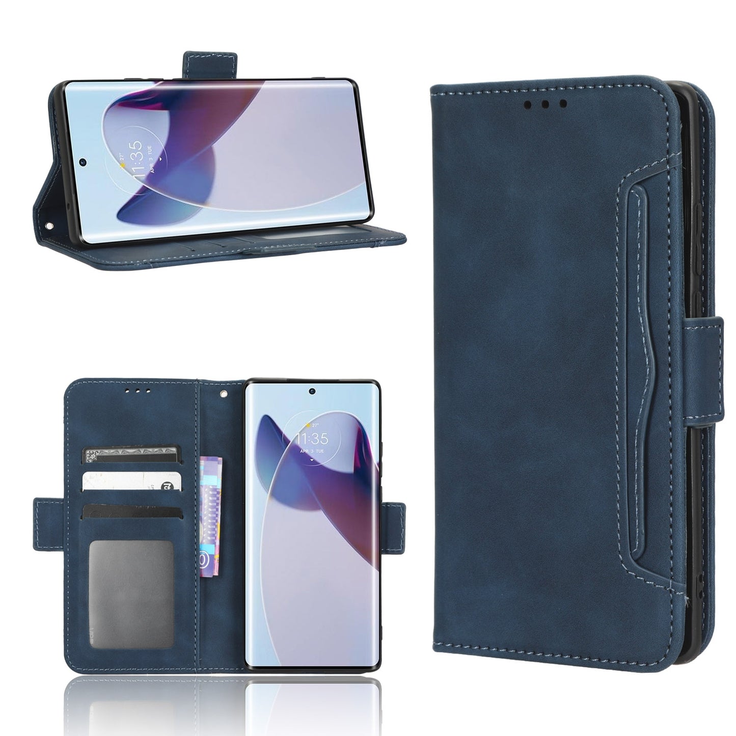 Motorola Moto X30 Pro 5G Skin Feel PU Leather Wallet Phone Case with Card Slots, Cash Pocket, Magnetic Closure, Built-In Stand, Full Protection TPU Cover
