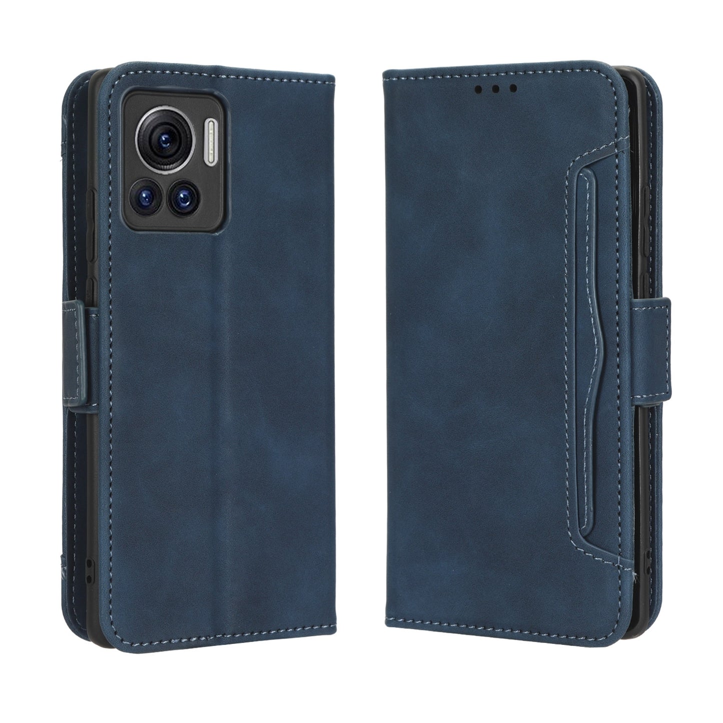 Motorola Edge 30 Ultra Skin Feel PU Leather Wallet Phone Case with Card Slots, Cash Pocket, Magnetic Closure, Built-In Stand, Full Protection TPU Cover