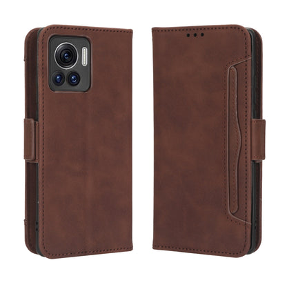 Motorola Edge 30 Ultra Skin Feel PU Leather Wallet Phone Case with Card Slots, Cash Pocket, Magnetic Closure, Built-In Stand, Full Protection TPU Cover