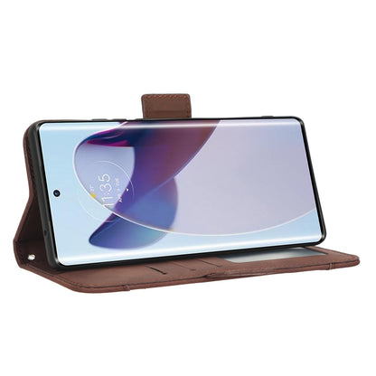 Motorola Edge 30 Ultra Skin Feel PU Leather Wallet Phone Case with Card Slots, Cash Pocket, Magnetic Closure, Built-In Stand, Full Protection TPU Cover