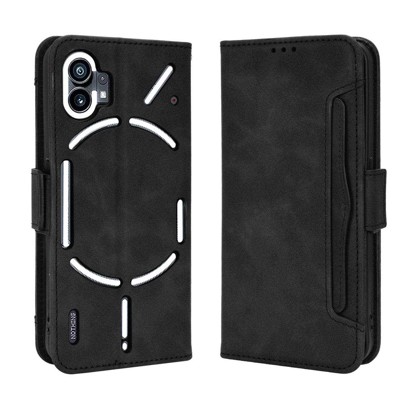 Nothing Phone 1 Skin Feel PU Leather Wallet Phone Case with Card Slots, Cash Pocket, Magnetic Closure, Built-In Stand, Full Protection TPU Cover
