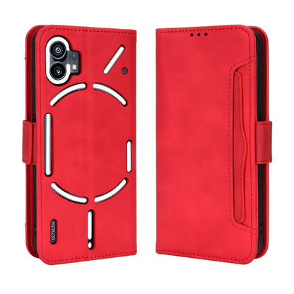Nothing Phone 1 Skin Feel PU Leather Wallet Phone Case with Card Slots, Cash Pocket, Magnetic Closure, Built-In Stand, Full Protection TPU Cover