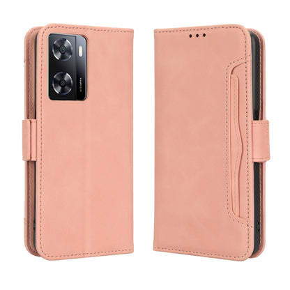 OPPO A57 4G Skin Feel PU Leather Wallet Phone Case with Card Slots, Cash Pocket, Magnetic Closure, Built-In Stand, Full Protection TPU Cover