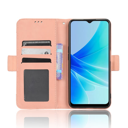 OPPO A57 5G Skin Feel PU Leather Wallet Phone Case with Card Slots, Cash Pocket, Magnetic Closure, Built-In Stand, Full Protection TPU Cover