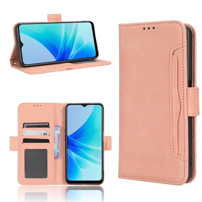OPPO A57 4G Skin Feel PU Leather Wallet Phone Case with Card Slots, Cash Pocket, Magnetic Closure, Built-In Stand, Full Protection TPU Cover