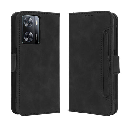 OPPO A57 5G Skin Feel PU Leather Wallet Phone Case with Card Slots, Cash Pocket, Magnetic Closure, Built-In Stand, Full Protection TPU Cover