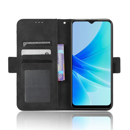 OPPO A57 5G Skin Feel PU Leather Wallet Phone Case with Card Slots, Cash Pocket, Magnetic Closure, Built-In Stand, Full Protection TPU Cover